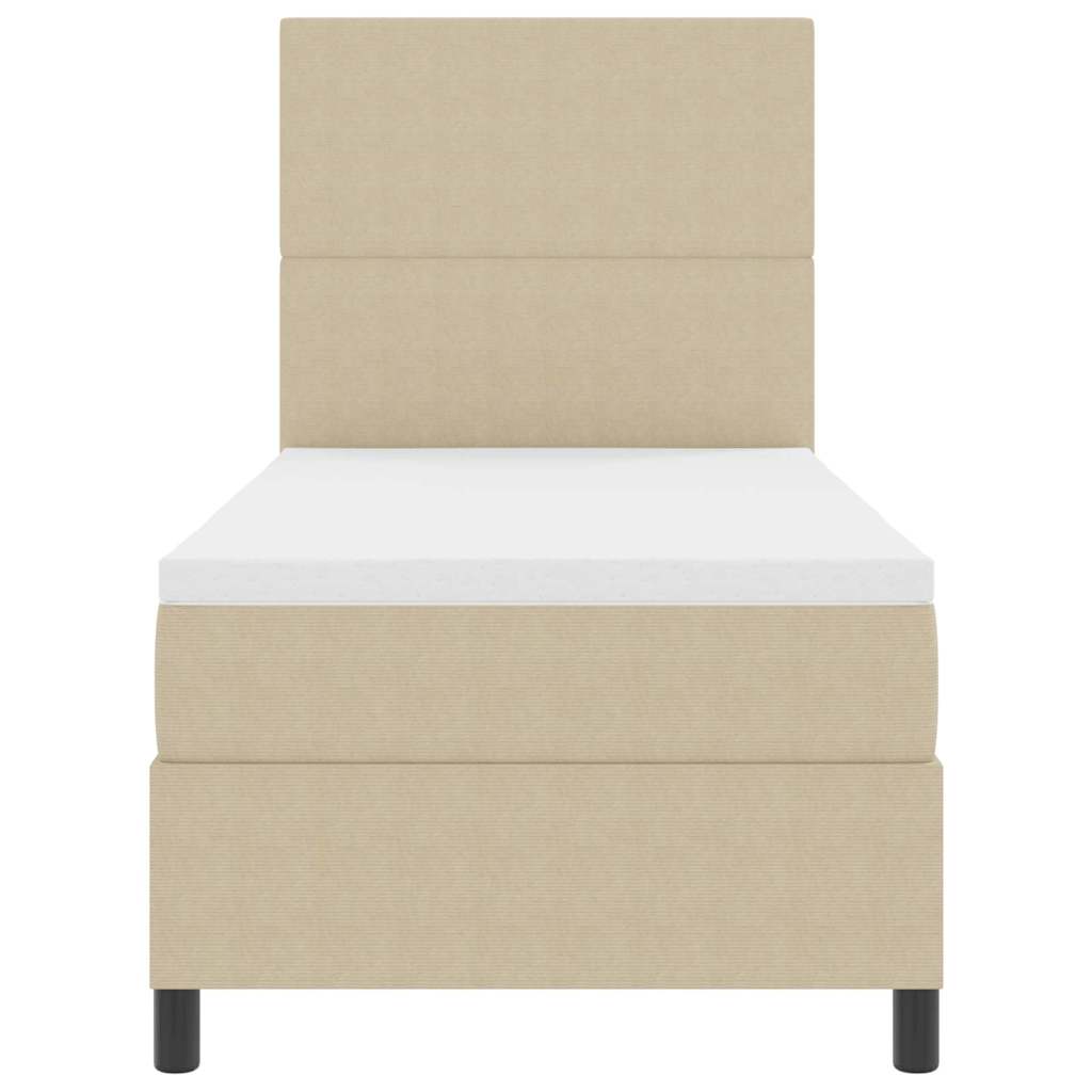 LED Box Spring Krevet Svijetlo siva i bijela. 100 x 200 cm