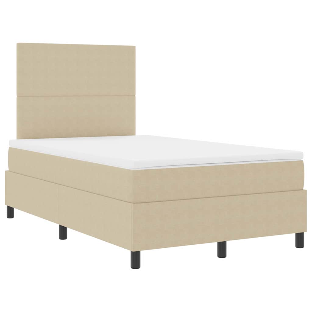 LED Box Spring Krevet Svijetlo siva i bijela. 120 x 190 cm