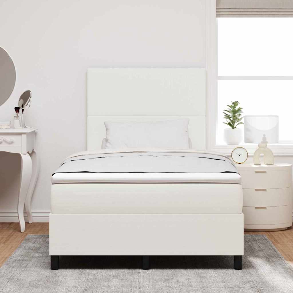 LED Box Spring Krevet s uzglavljem Krema i bijela 120 x 200 cm