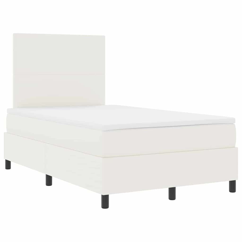 LED Box Spring Krevet s uzglavljem Krema i bijela 120 x 200 cm