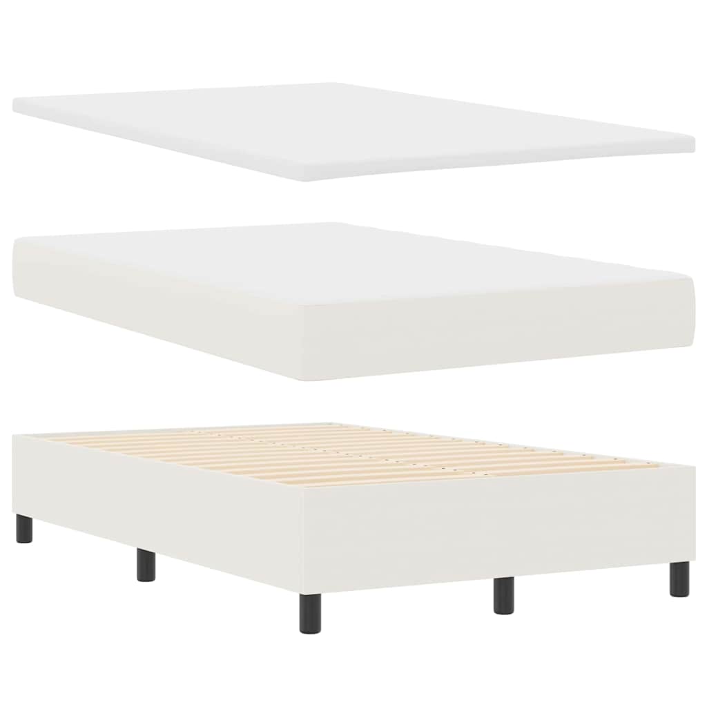 LED Box Spring Krevet s uzglavljem Krema i bijela 120 x 200 cm