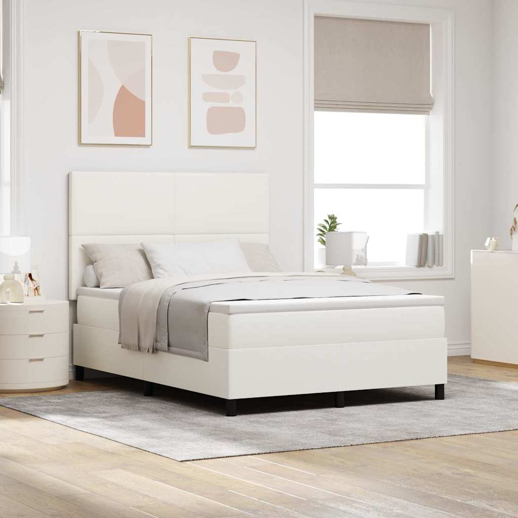 LED Box Spring Krevet s uzglavljem Krema i bijela 140 x 190 cm