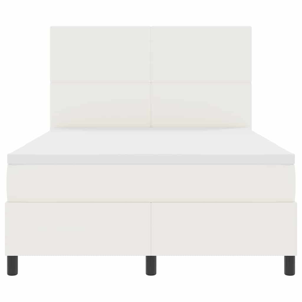 LED Box Spring Krevet s uzglavljem Krema i bijela 140 x 190 cm