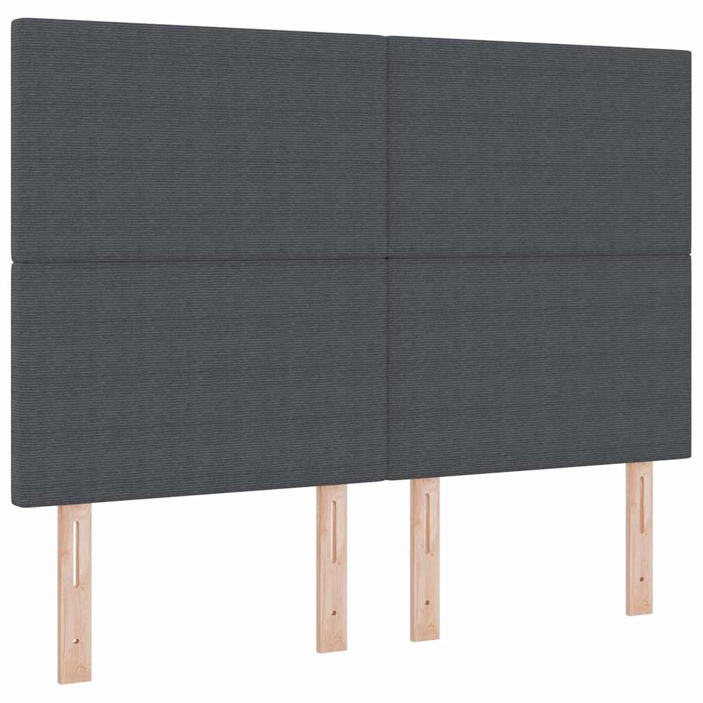 LED Box Spring Krevet Tamno siva i bijela 140 x 200 cm