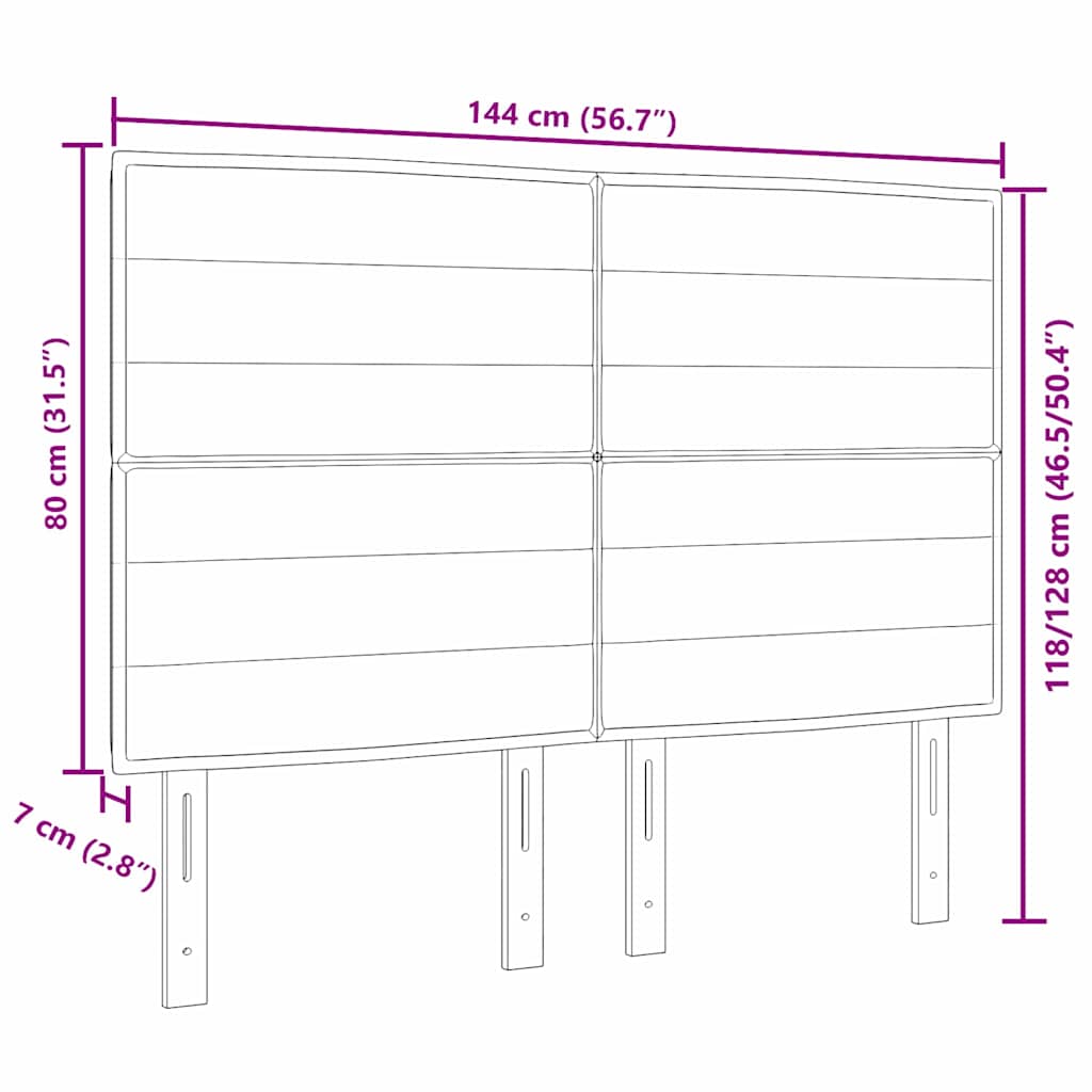 Uzglavlje Svijetlo siva 144 cm tkanina