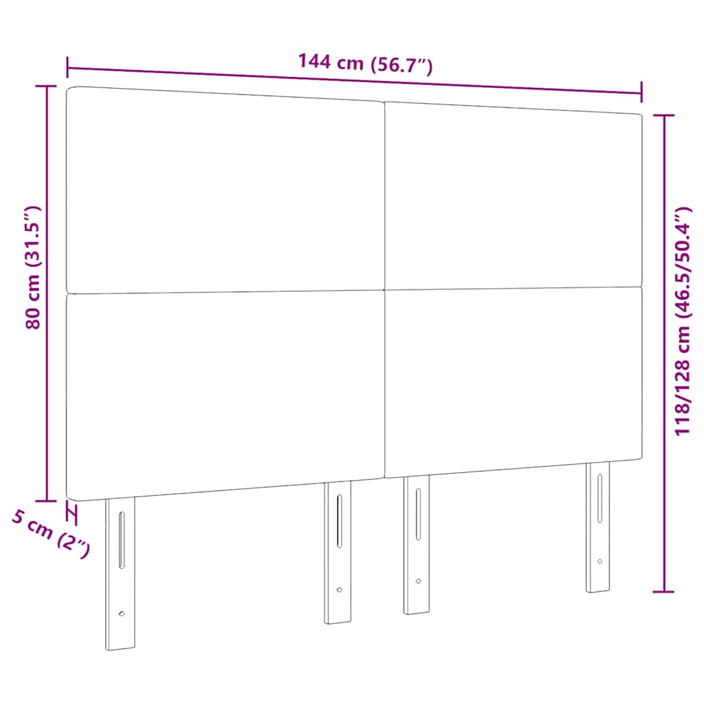 Uzglavlje Krema 144 cm Kordura tekstil