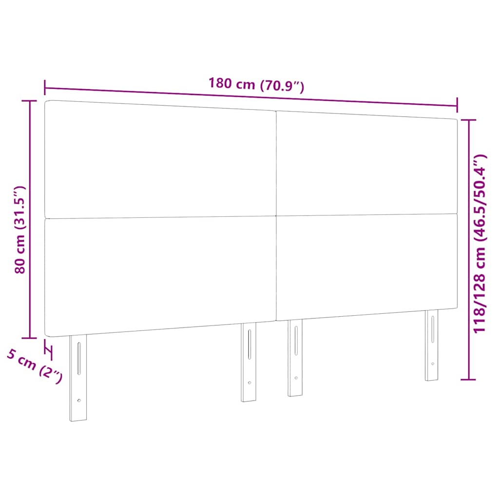 Uzglavlje Tamno siva 180 cm Kordura tekstil