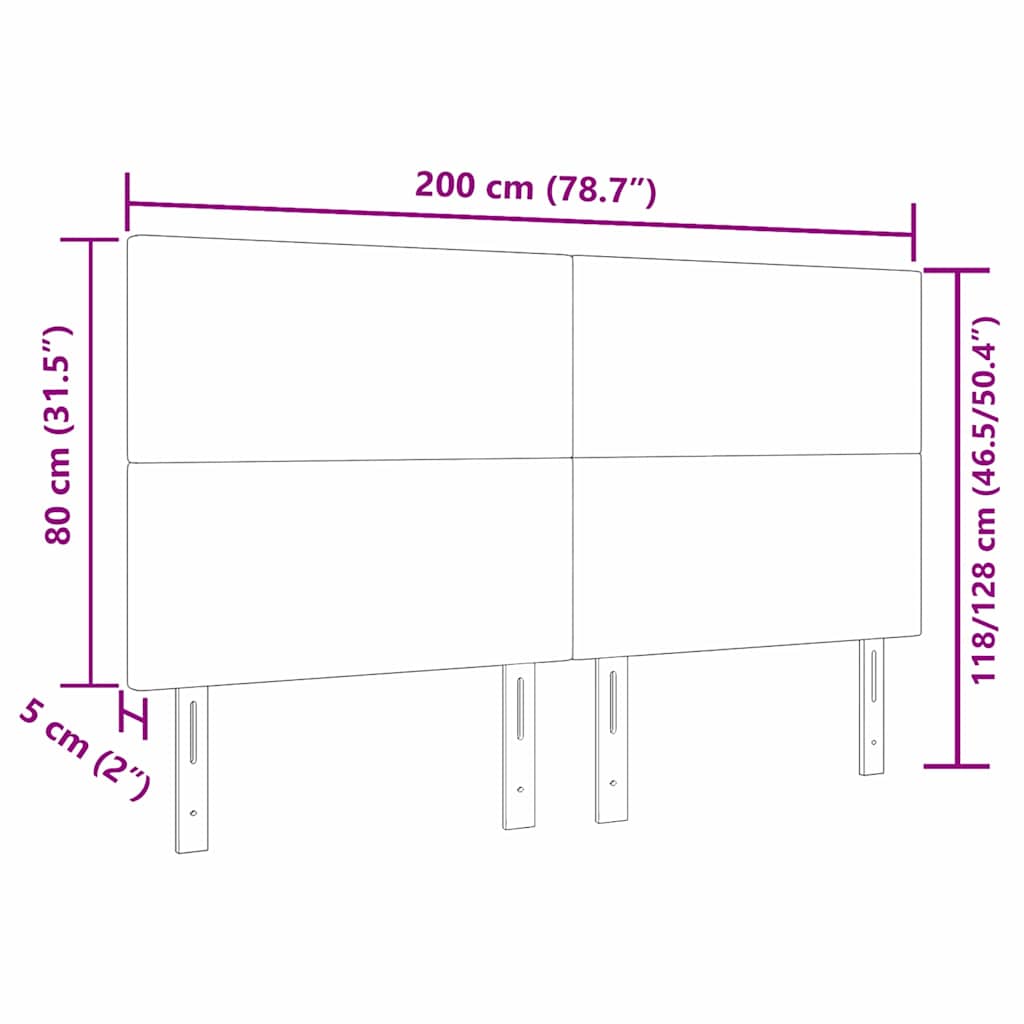 Uzglavlje Svijetlozeleni sivi 200 cm Kordura tekstil