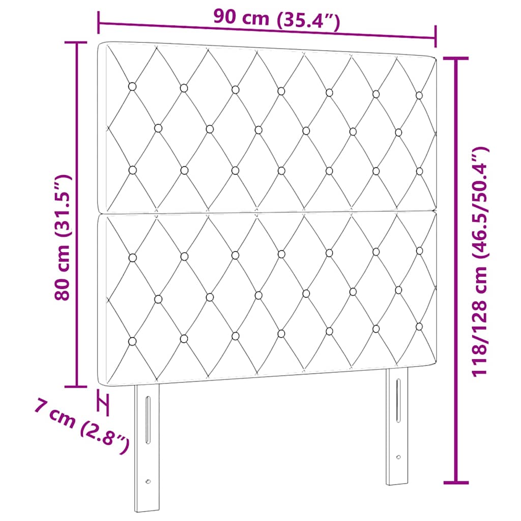 Uzglavlje Tamno siva 90 cm Baršun