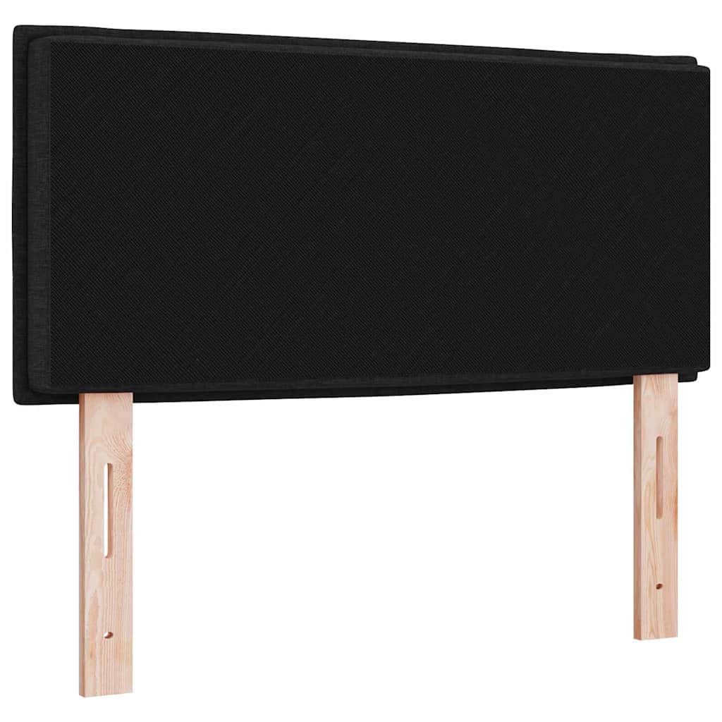 LED glava kreveta s LED trakama s uzglavljem Crna 90 cm tkanina
