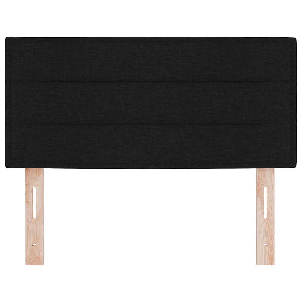 LED glava kreveta s LED trakama s uzglavljem Crna 90 cm tkanina