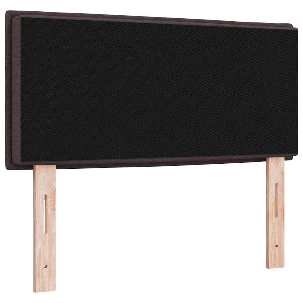 LED glava kreveta s LED trakama Tamno smeđa 100 cm tkanina