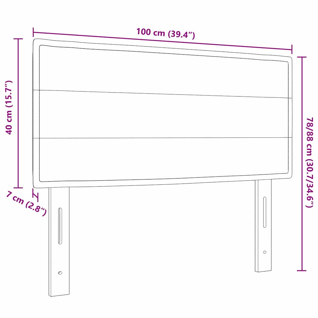LED glava kreveta s LED trakama Sivo-smeđa 100 cm tkanina