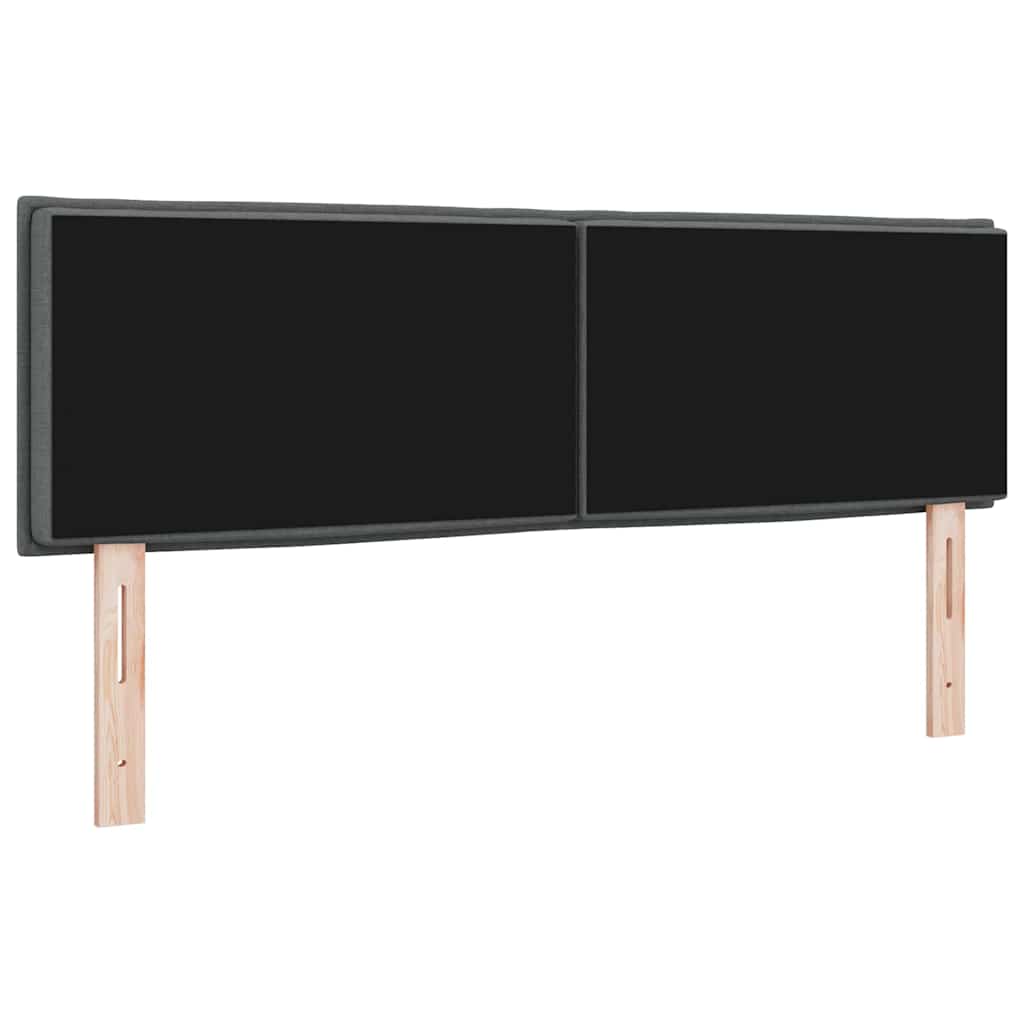 LED glava kreveta s LED trakama Tamno siva 144 cm tkanina