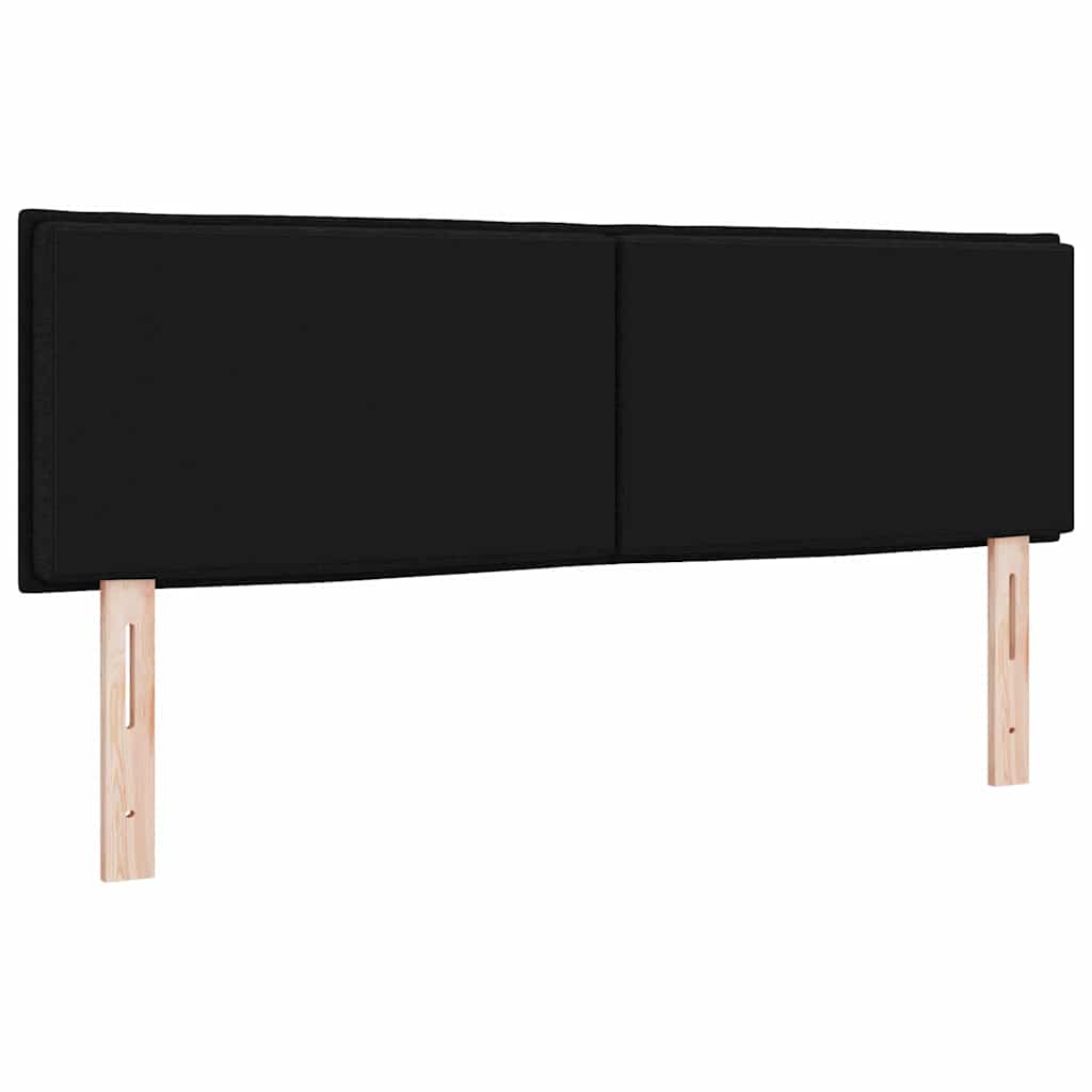 LED glava kreveta s LED trakama Crna 160 cm tkanina