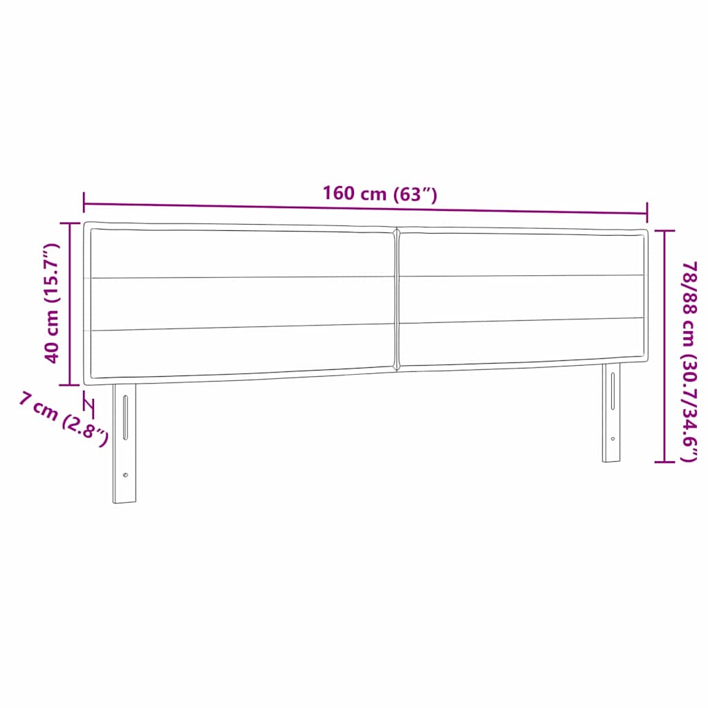 LED glava kreveta s LED trakama Krema 160 cm tkanina