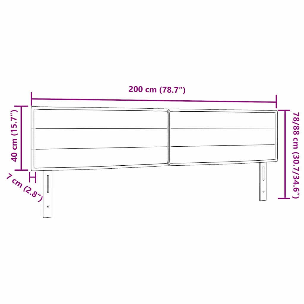 LED glava kreveta s LED trakama Sivo-smeđa 200 cm tkanina