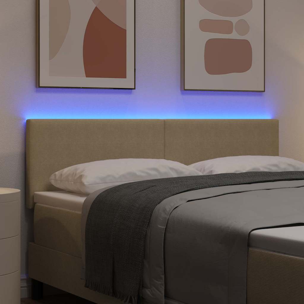 LED glava kreveta Siva zelena 160 cm Kordura tekstil