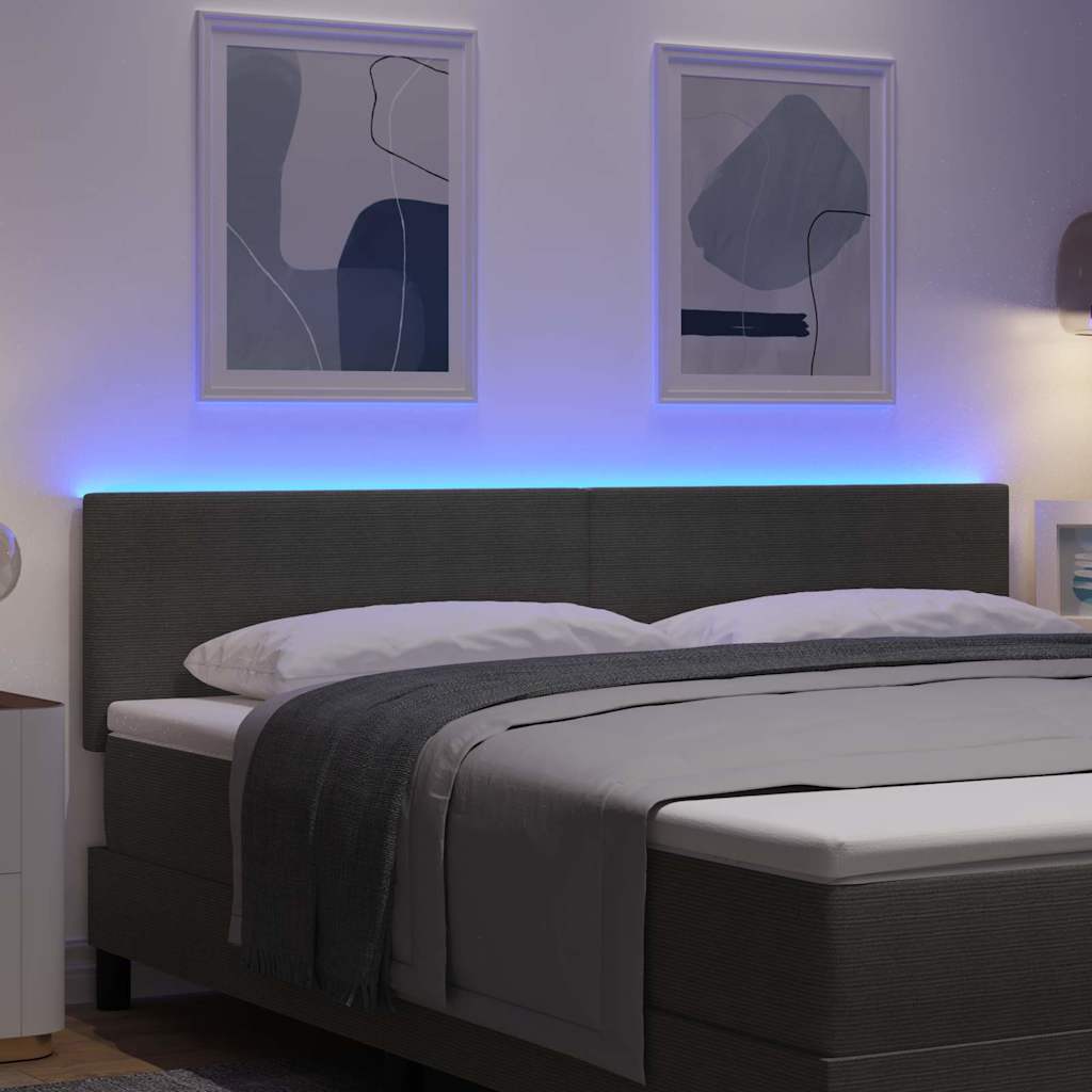 LED glava kreveta Svijetlo siva 180 cm Kordura tekstil
