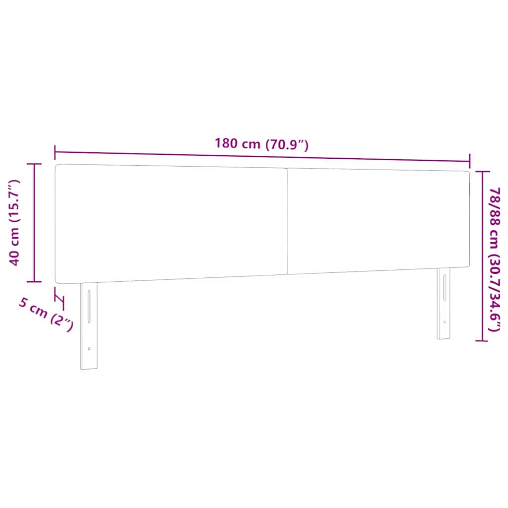 LED glava kreveta Svijetlo siva 180 cm Kordura tekstil