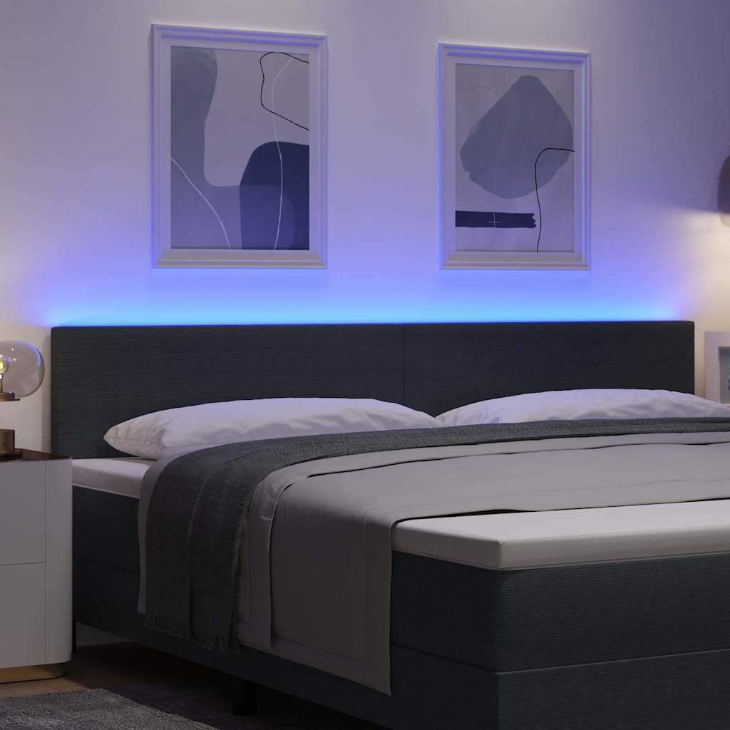 LED glava kreveta Tamno siva 200 cm Kordura tekstil