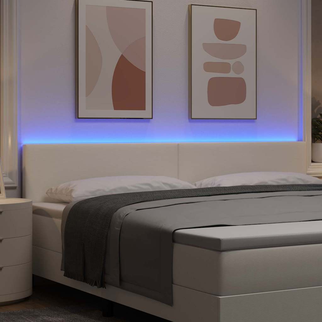LED glava kreveta s LED trakama Krema 200 cm Kordura tekstil
