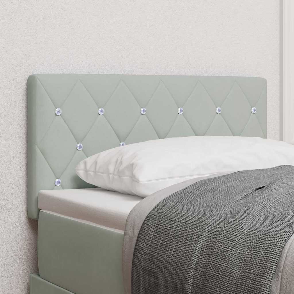 LED glava kreveta s LED trakama Svijetlo siva 80 cm Baršun