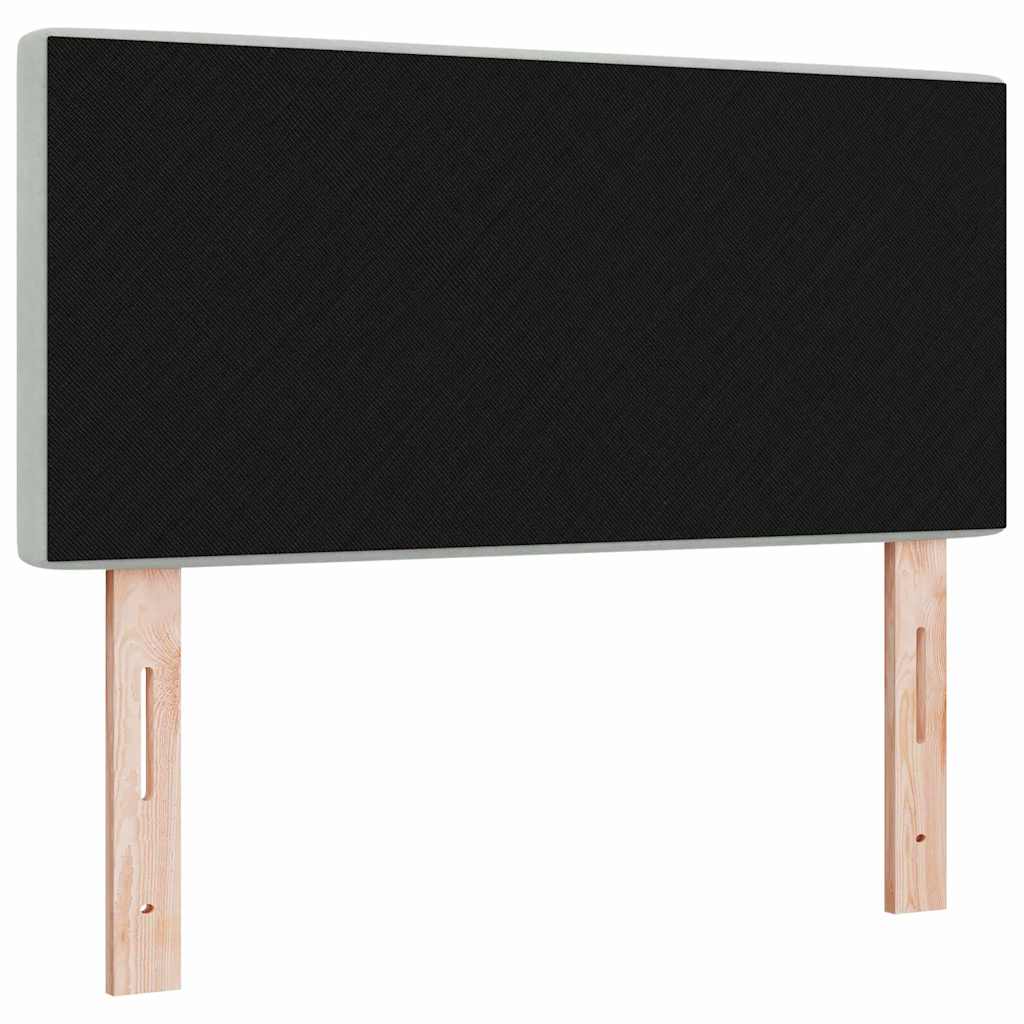 LED glava kreveta s LED trakama Svijetlo siva 90 cm Baršun