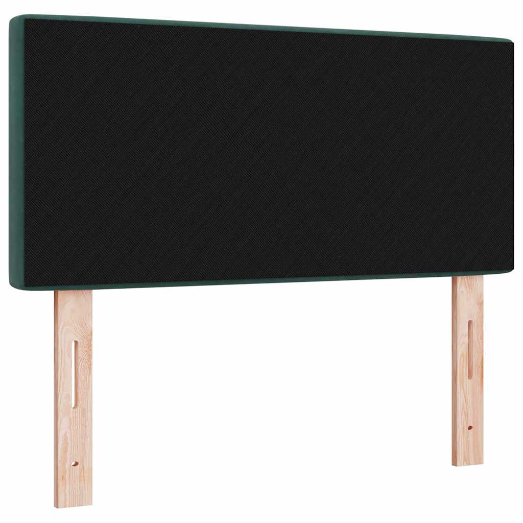 LED glava kreveta s LED trakama Tamnozelena 90 cm Baršun