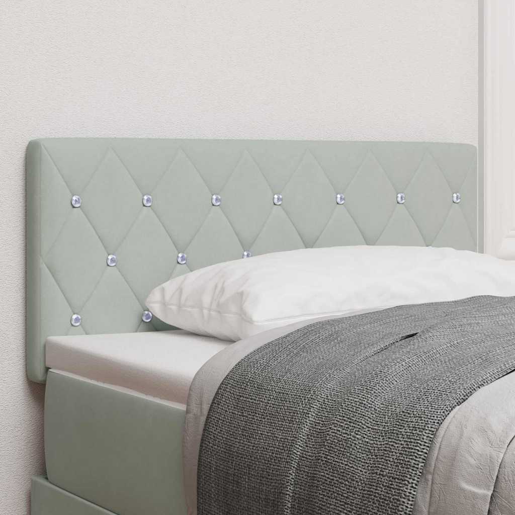 LED glava kreveta s LED trakama Svijetlo siva 100 cm Baršun