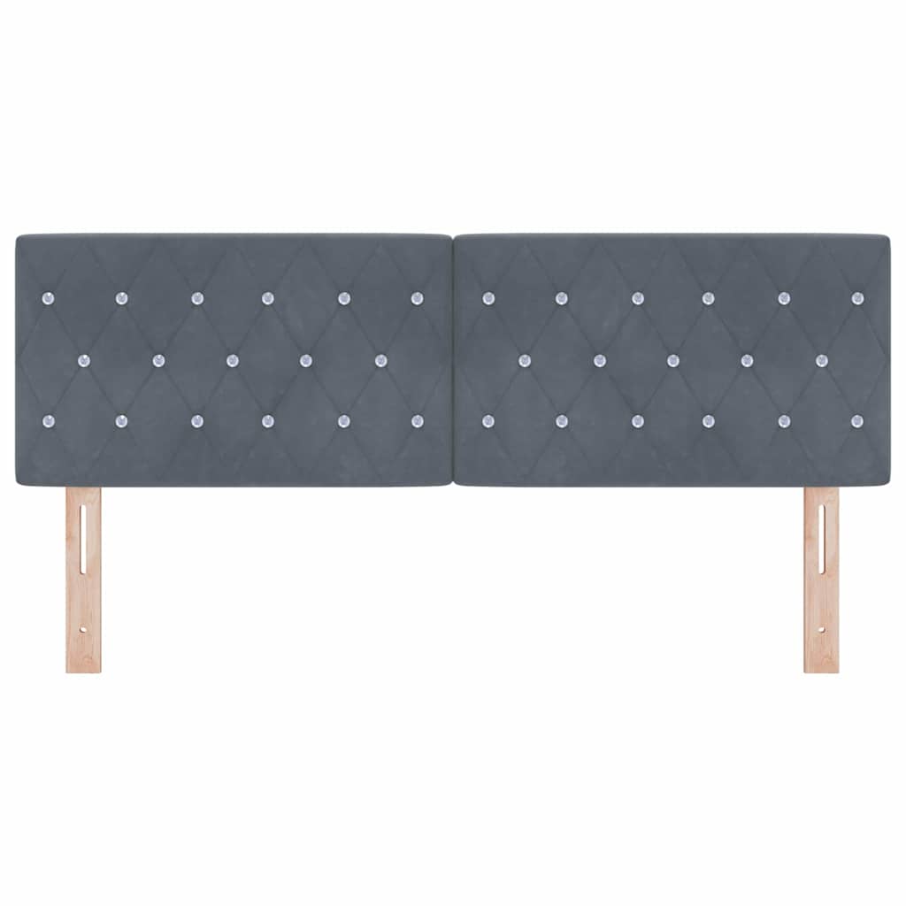 LED glava kreveta s LED trakama Tamno siva 144 cm Baršun