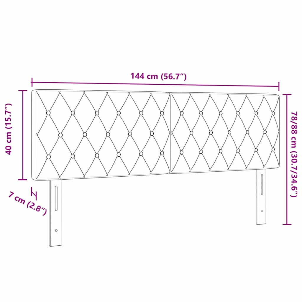 LED glava kreveta s LED trakama Tamno siva 144 cm Baršun
