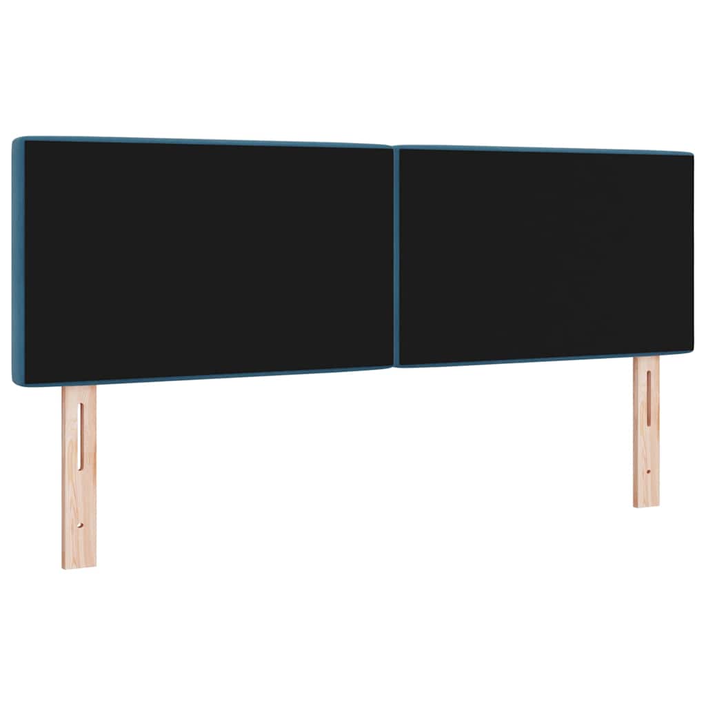LED glava kreveta s LED trakama Tamno plava 160 cm Baršun