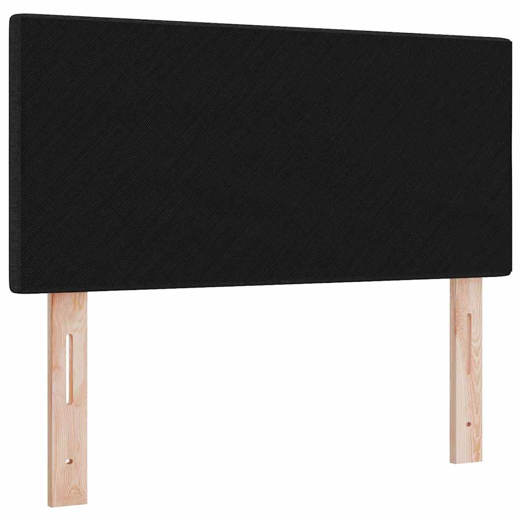 LED glava kreveta s LED trakama s uzglavljem Crna 90 cm tkanina