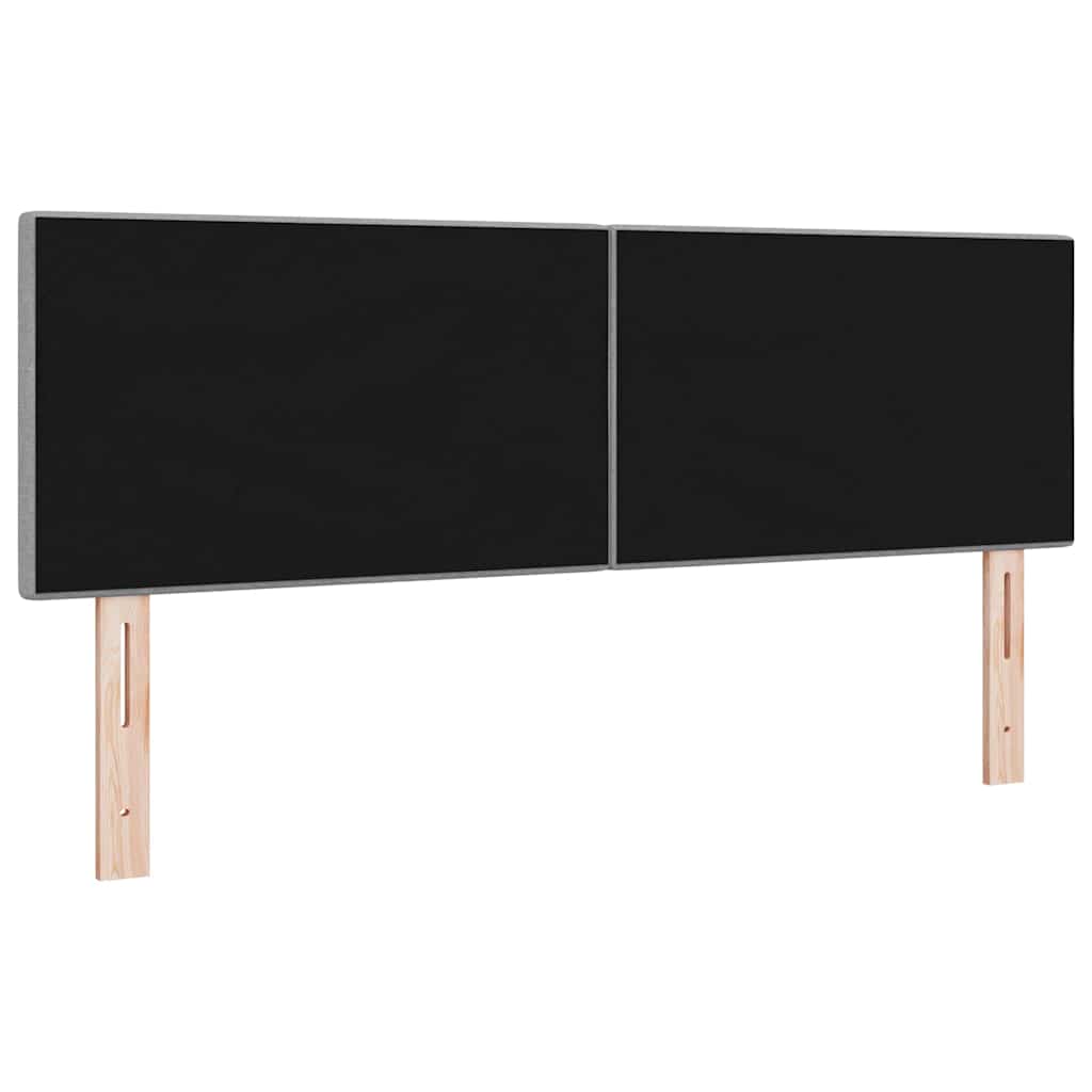 LED glava kreveta s LED trakama Svijetlo siva 144 cm tkanina