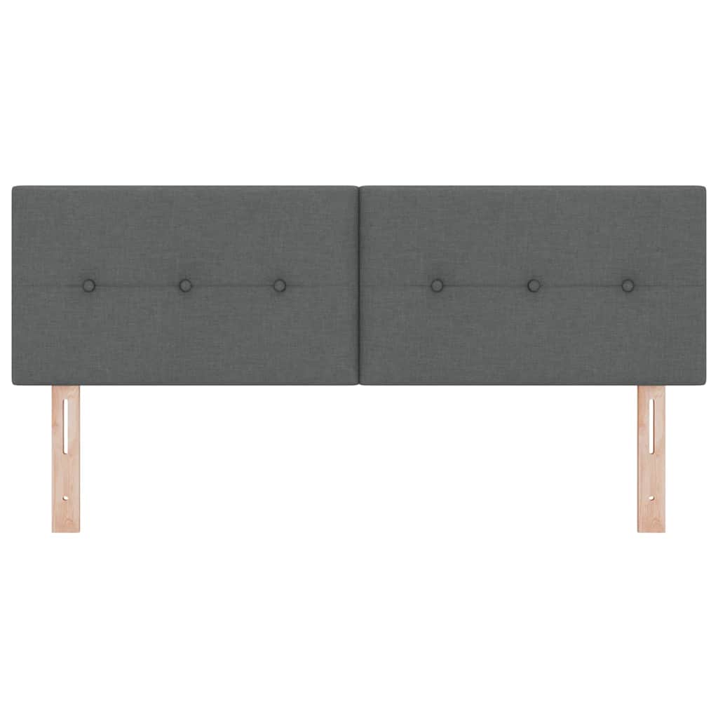 LED glava kreveta s LED trakama Tamno siva 144 cm tkanina