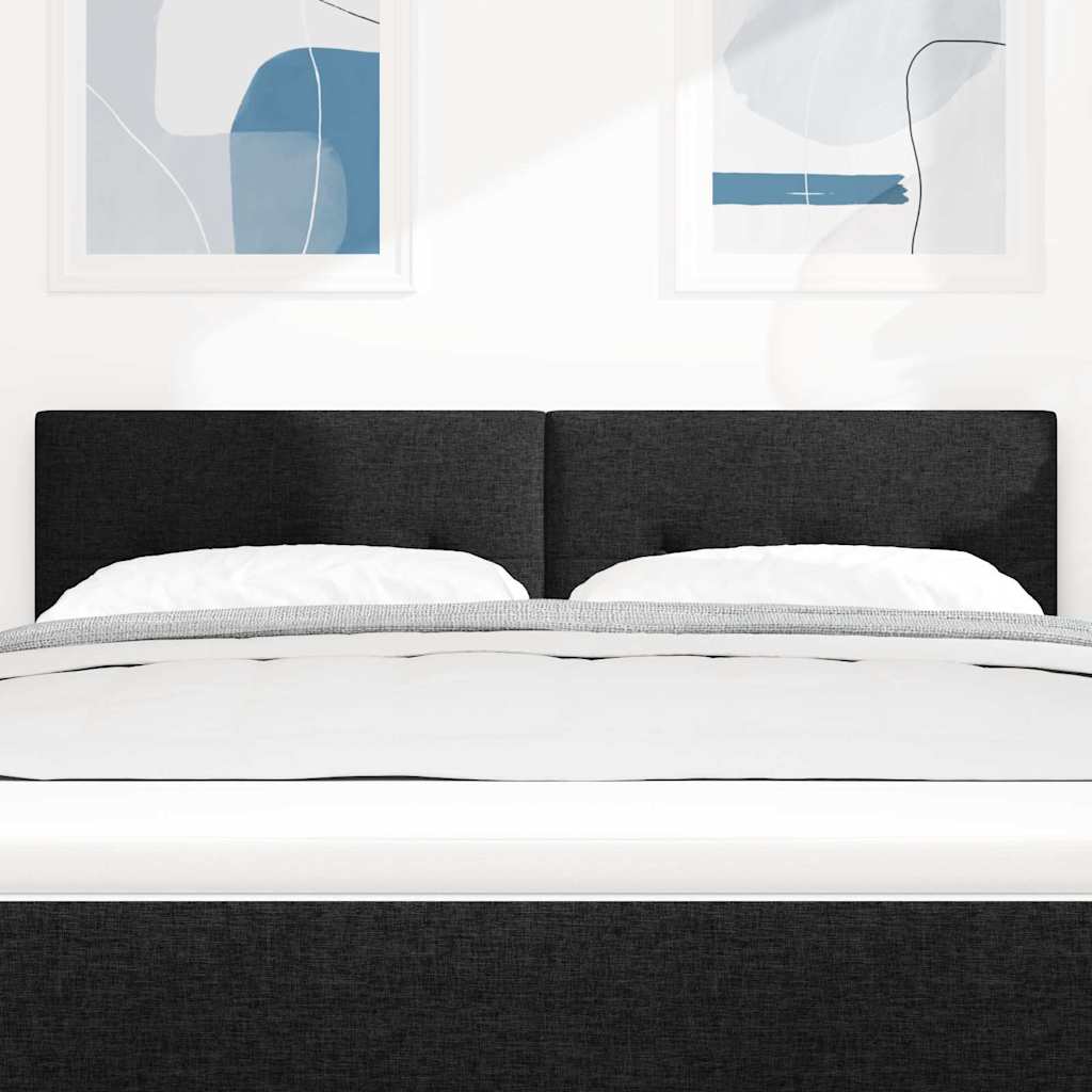 LED glava kreveta s LED trakama Crna 144 cm tkanina
