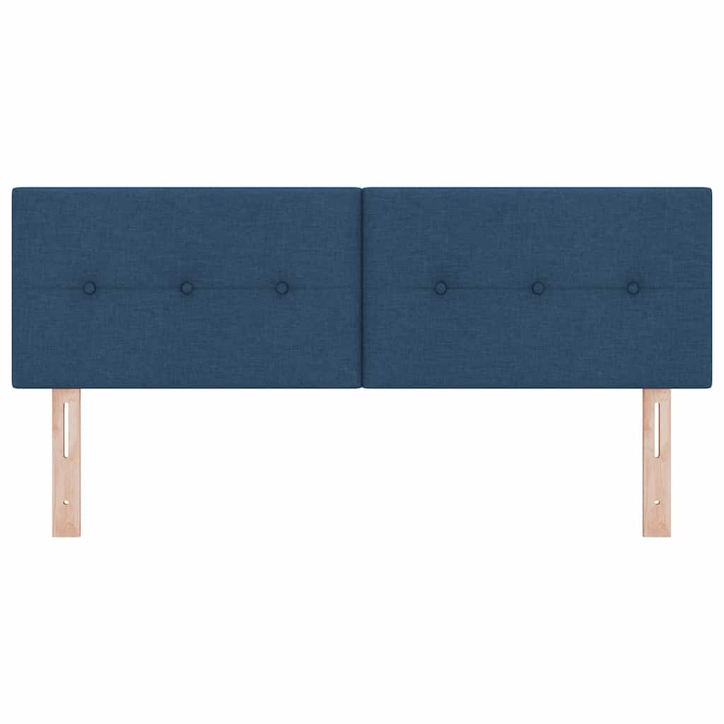 LED glava kreveta s LED trakama Plava 144 cm tkanina