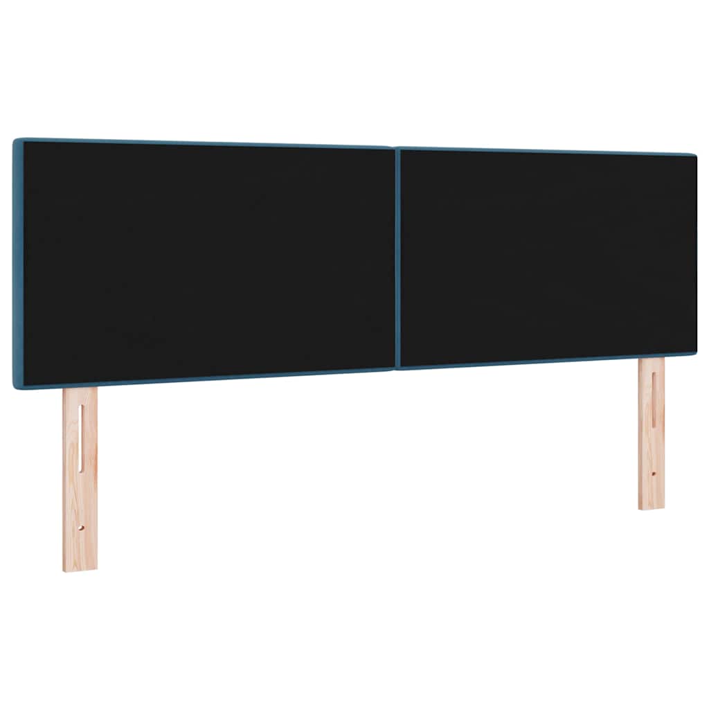 LED glava kreveta s LED trakama Plava 144 cm Baršun
