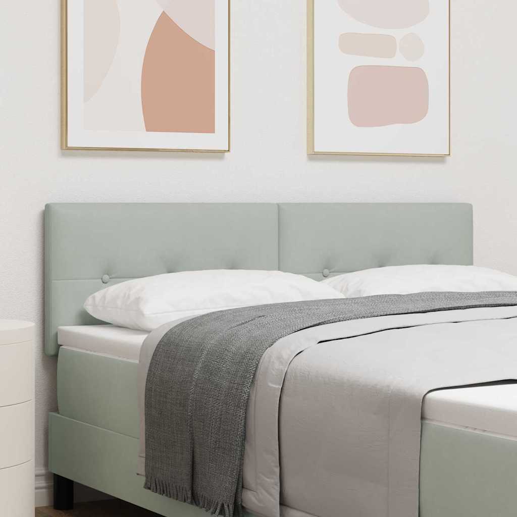 LED glava kreveta s LED trakama Svijetlo siva 160 cm Baršun