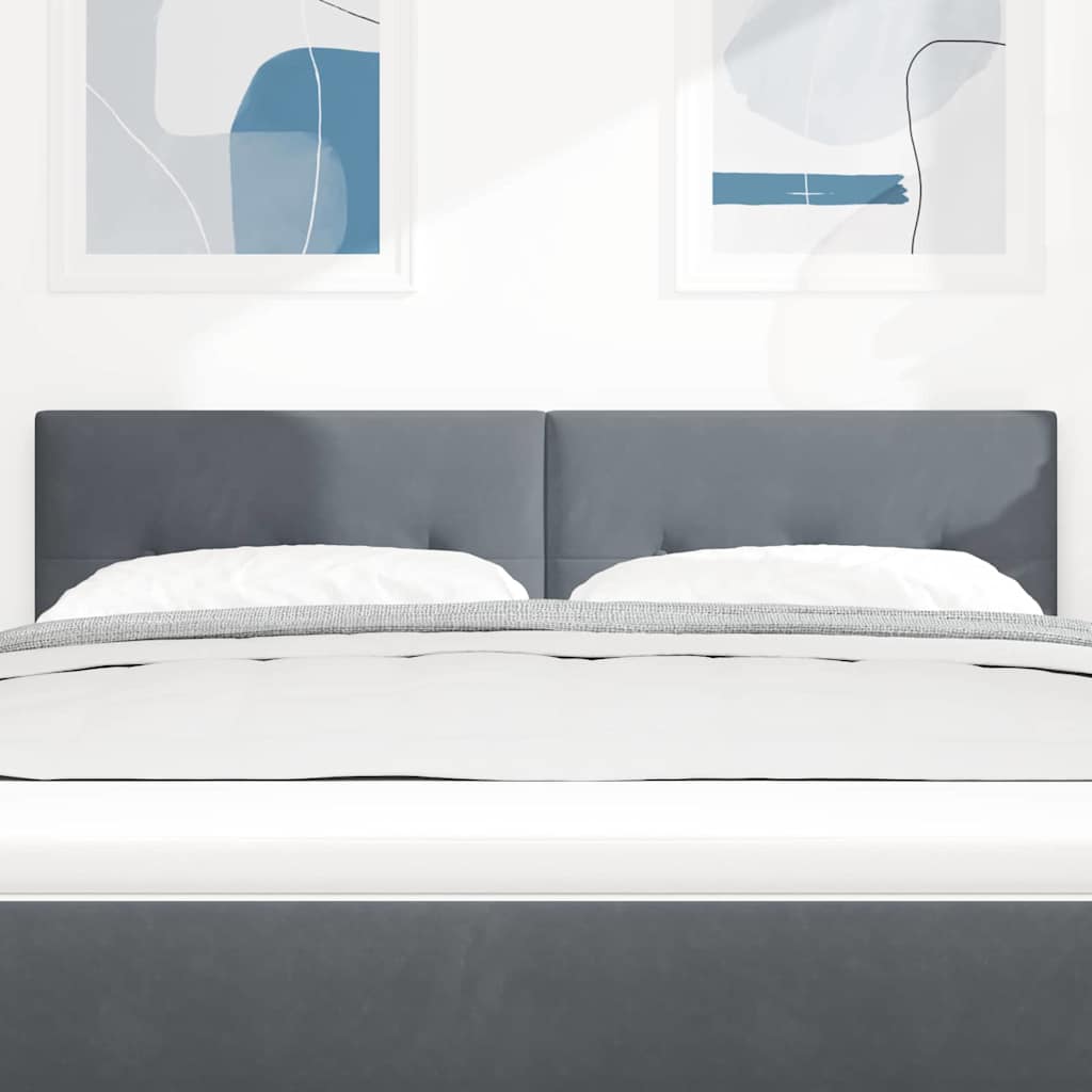LED glava kreveta s LED trakama Sivi 160 cm Baršun