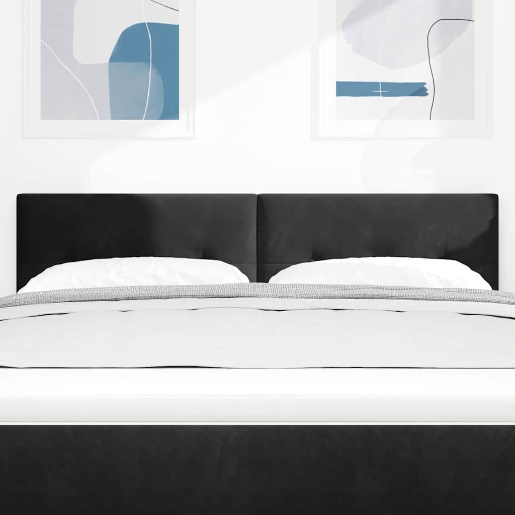 LED glava kreveta s LED trakama Crna 160 cm Baršun
