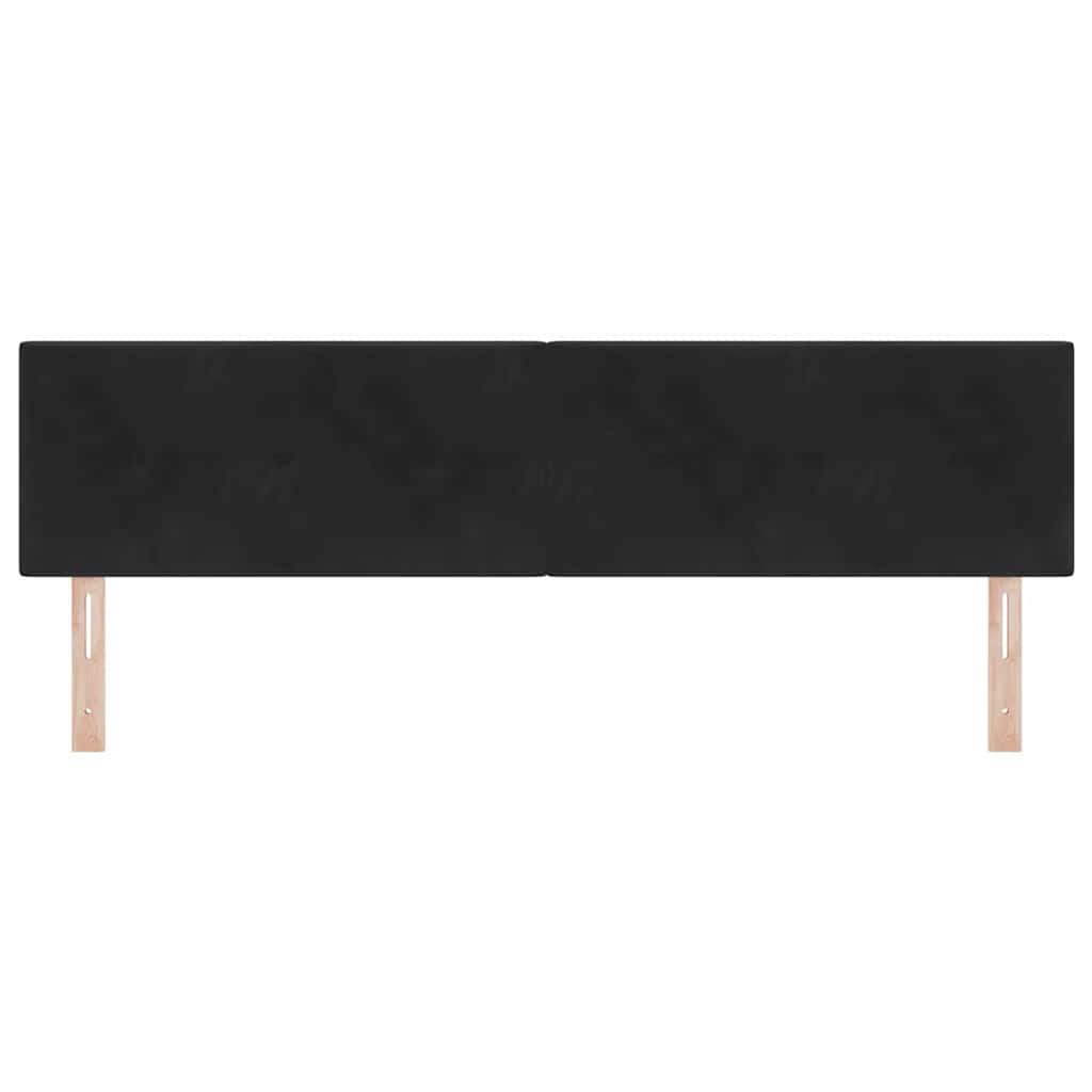 LED glava kreveta s LED trakama Crna 180 cm Baršun