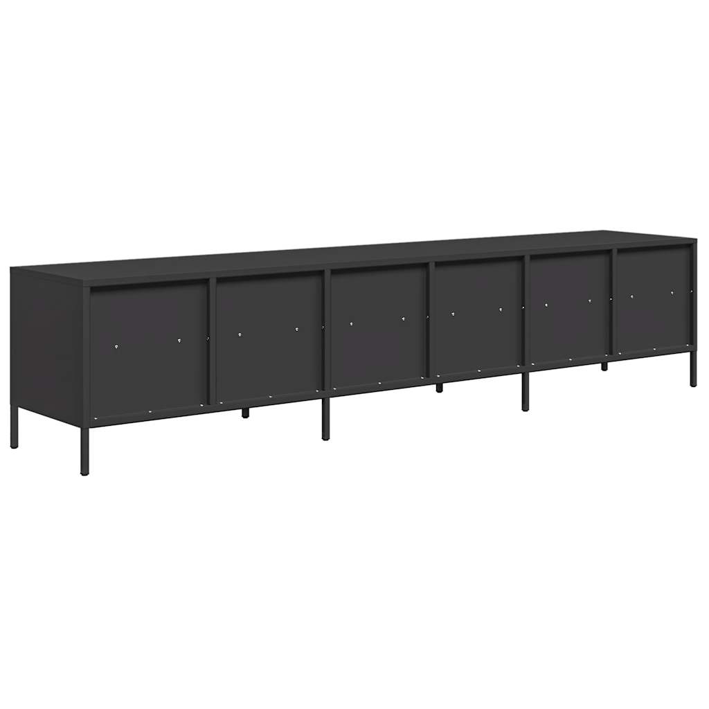 TV ormarić crni 202x39x43,5 cm hladno valjani čelik