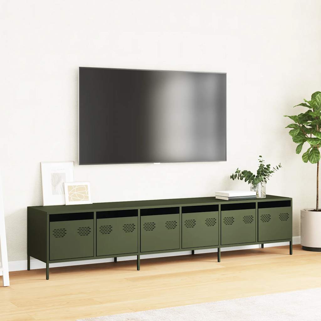 TV ormarić maslinastozeleni 202x39x43,5 cm čelični