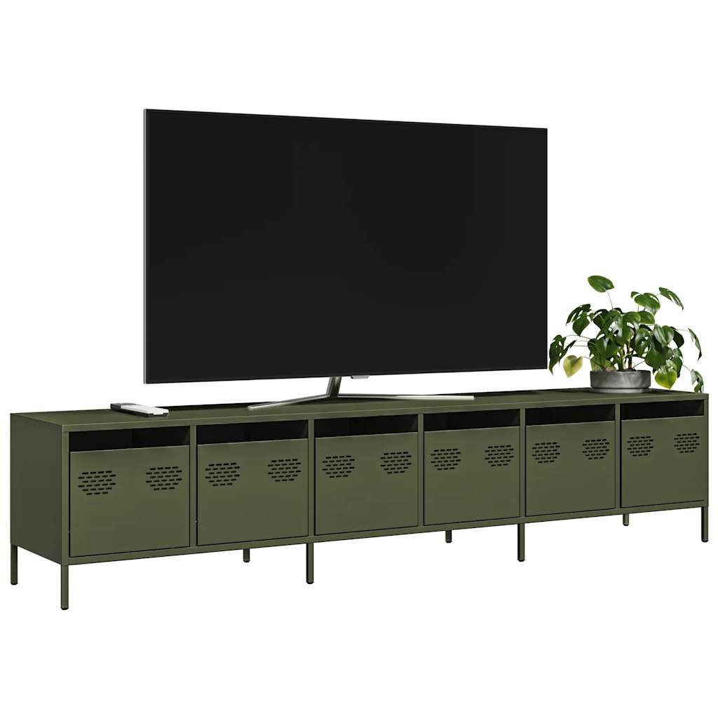 TV ormarić maslinastozeleni 202x39x43,5 cm čelični