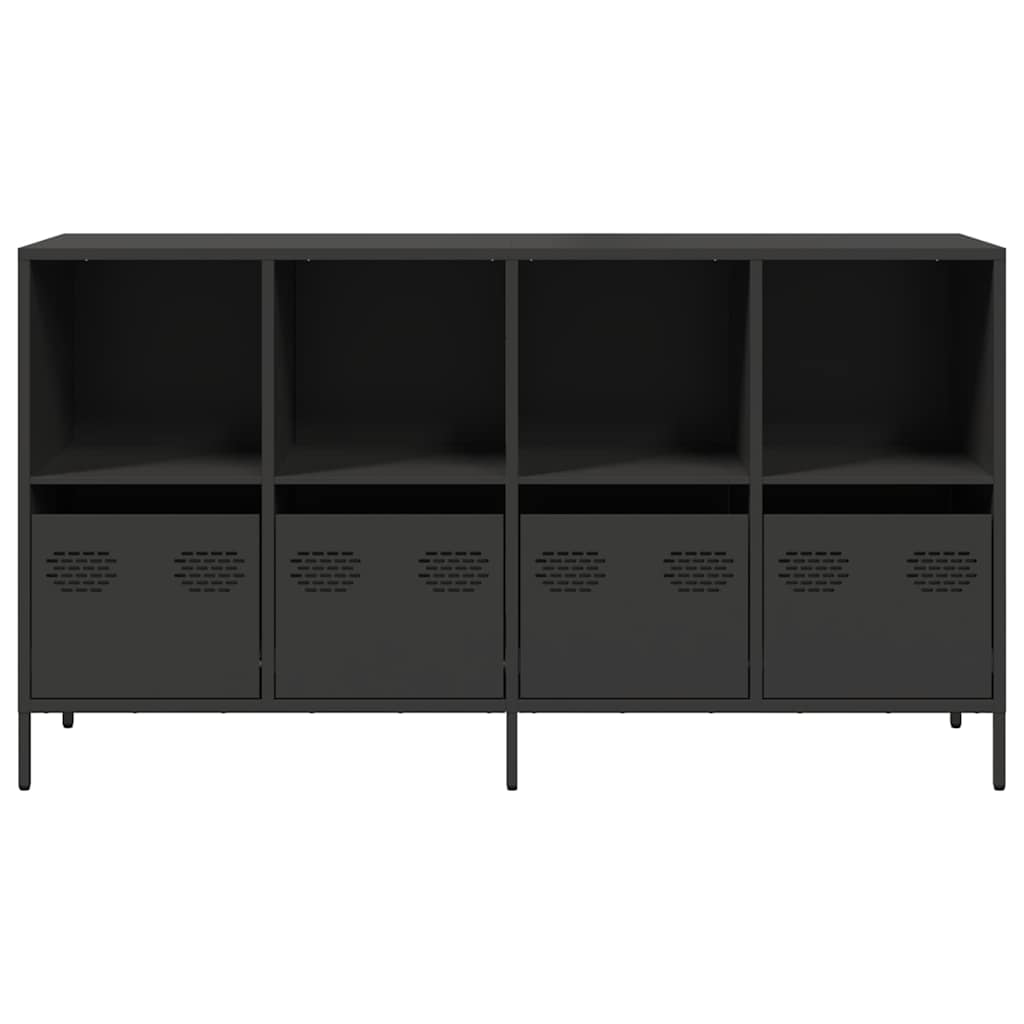 Komoda crna 135x39x73,5 cm hladno valjani čelik