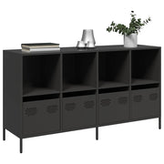 Komoda crna 135x39x73,5 cm hladno valjani čelik