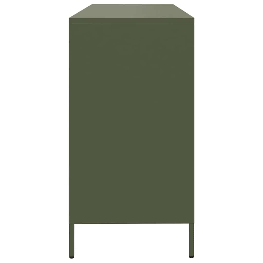 Komoda Maslinasto zelena 135x39x73,5 cm Hladno valjani čelik