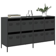 Komoda crna 135x39x73,5 cm hladno valjani čelik
